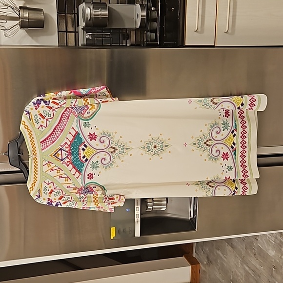 💕ETRO💕 Tavolara Printed V-neck Shift Dress ~ Multi-Color Paisley Print 48 EU - Picture 11 of 16